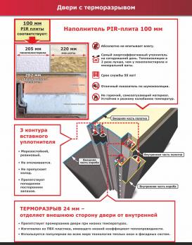 Входная морозостойкая дверь c ТЕРМОРАЗРЫВОМ 13 см VITRA Винорит Патина